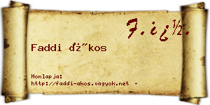 Faddi Ákos névjegykártya